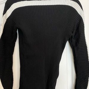 Black sweater with white trim